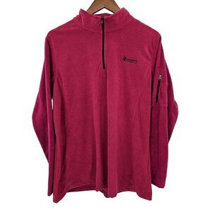 Rocky 1/4 Zip Fleece Pullover Mens Sz L Red Maroon Lined Jacket Outdoor Pocket